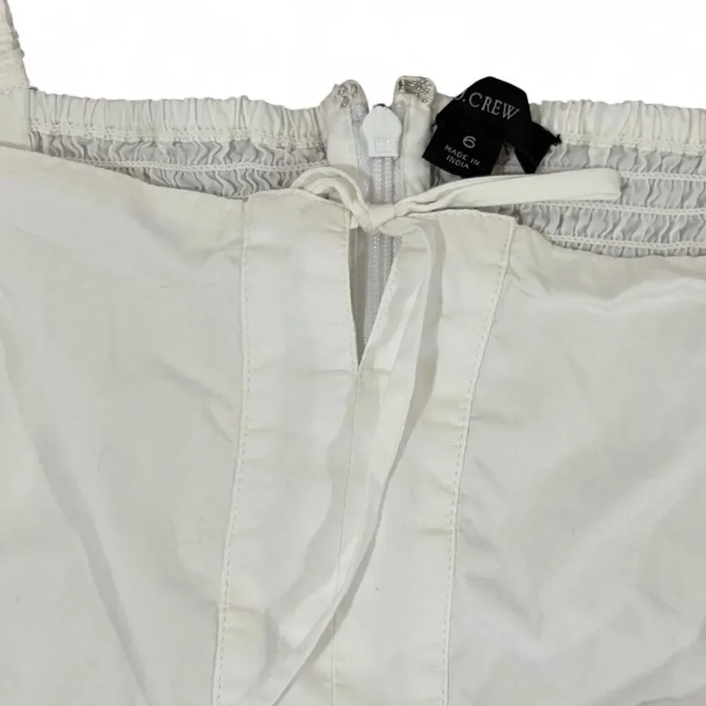 J.Crew White Cotton Puff Sleeve Peplum Top Size 6 Square Neck Cottagecore Blouse